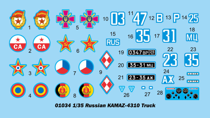 Trumpeter 01034 1/35 Scale Russian KAMAZ-4310 Truck Military Plastic Assembly Model Building Kits