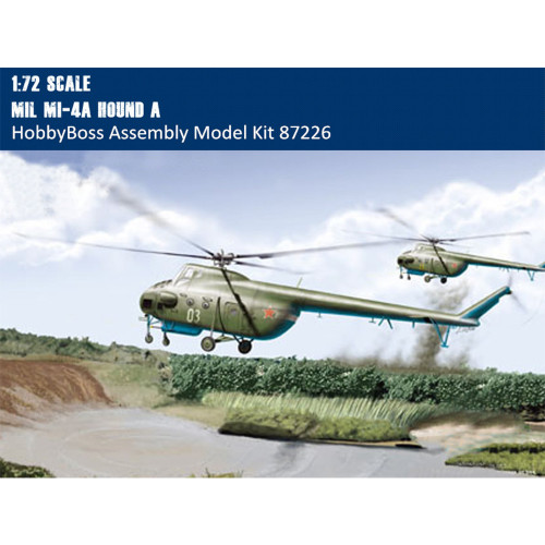 HobbyBoss 87226 1/72 Scale Mil Mi-4A Hound A Helicopter Military Aircraft Assembly Model Building Kits