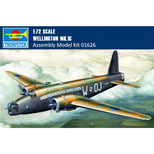Trumpeter 01626 1/72 Scale British Wellington Mk.1C Bomber Military Plastic Aircraft Assembly Model Building Kits