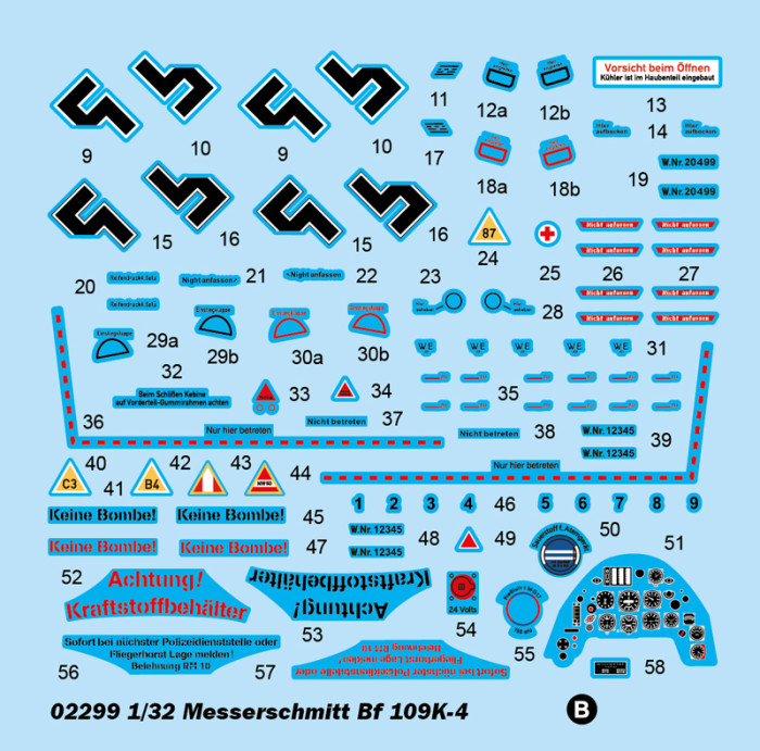 Trumpeter 02299 1/32 Scale Messerschmitt Bf 109K-4 Military Plastic Aircraft Assembly Model Kits