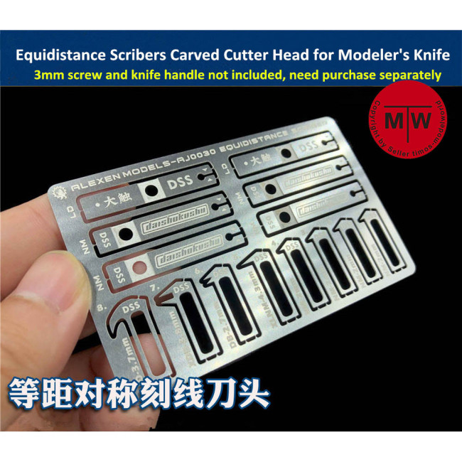 Equidistance Scribers Symmetrical Engraving Surface Groove Carved Cutter Head 8 in 1 Tools for Gundam Military Model Hobby Kit AJ0030
