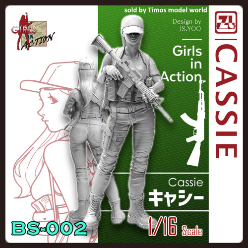 ZLPLA Genuine 1/16 Scale Girls in Action Cassie Resin Figure Assembly Model Kit BS-002