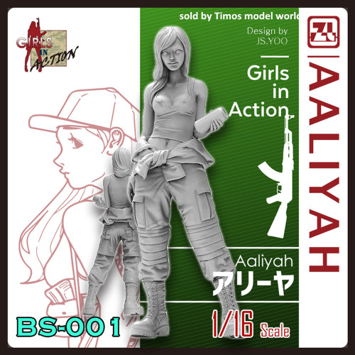 ZLPLA Genuine 1/16 Scale Girls in Action Aaliyah Resin Figure Assembly Model BS-001