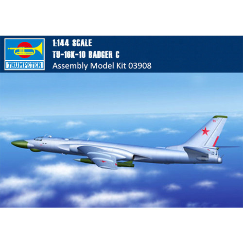 Trumpeter 03908 1/144 Scale Tu-16k-10 Badger C Bomber Military Plastic Assembly Aircraft Model Kits