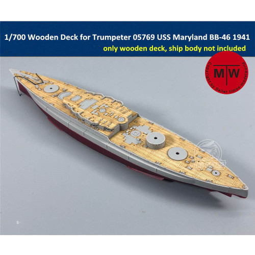1/700 Scale Wooden Deck for Trumpeter 05769 USS Maryland BB-46 1941 Ship Model CY700045