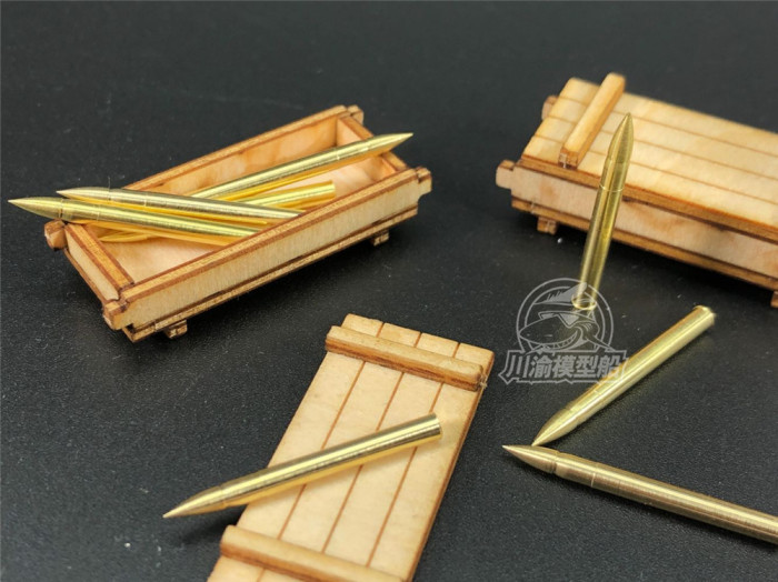 1/35 Scale 75mm Tank Bullets Metal Model with Ammunition Box Oil Drum CYT011