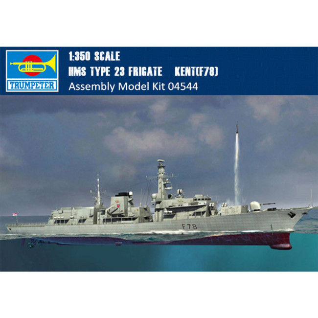 Trumpeter 04544 1/350 Scale HMS TYPE 23 Frigate – Kent(F78) Military Plastic Assembly Ship Model Kits
