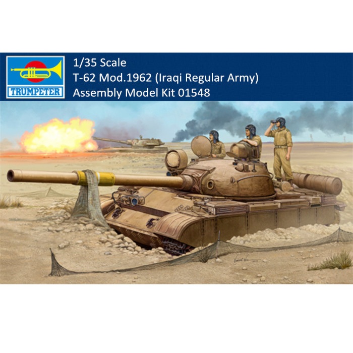 Trumpeter 01548 1/35 Scale T-62 Mod.1962 (Iraqi Regular Army) Military Plastic Tank Assembly Model Kits