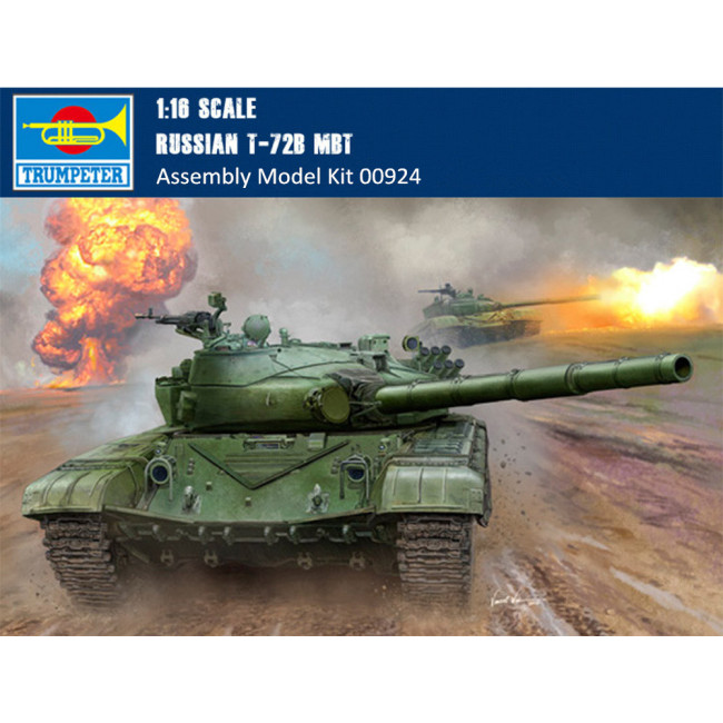 Trumpeter 00924 1/16 Scale Russian T-72B MBT Military Plastic Tank Assembly Model Kits