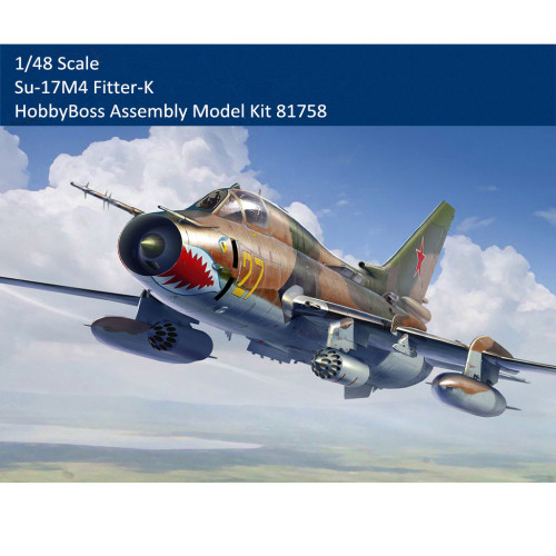 HobbyBoss 81758 1/48 Scale Su-17M4 Fitter-K Fighter-Bomber Military Plastic Assembly Aircraft Model Kits