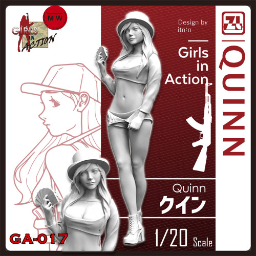 ZLPLA Genuine 1/20 Scale Quinn Girls in Action Resin Figure Assembly Model Kit GA-017
