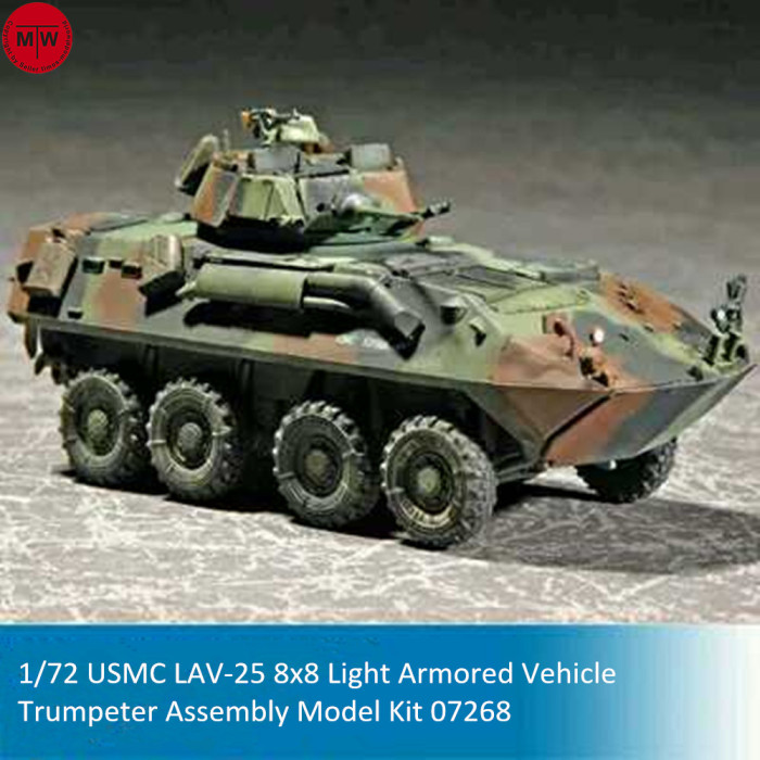 Trumpeter 07268 1/72 Scale USMC LAV-25 8x8 Light Armored Vehicle Plastic Assembly Model Kits