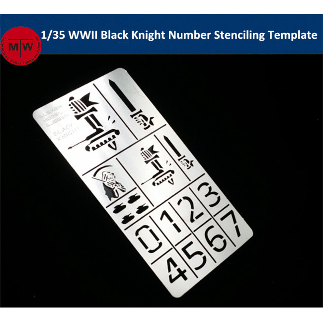 1/35 Scale WWII German Black Knight Number Stenciling Template Model Building Tools AJ0016