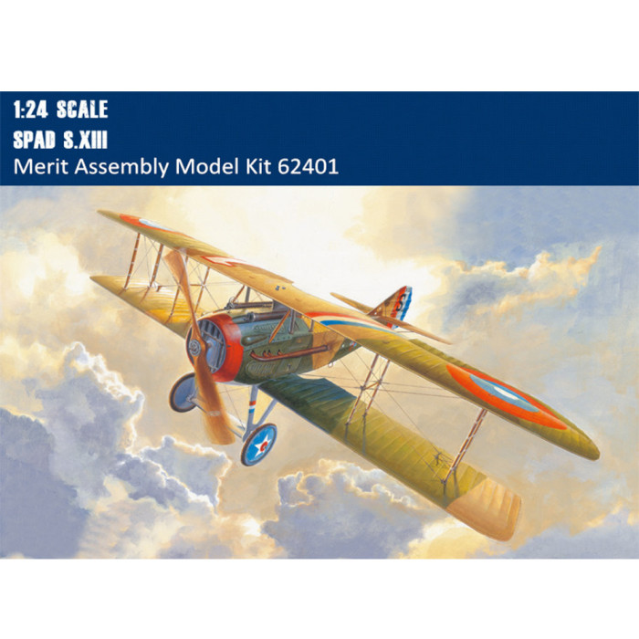Merit 62401 1/24 Scale Spad S.XIII Fighter Military Plastic Assembly Aircraft Model Building Kits