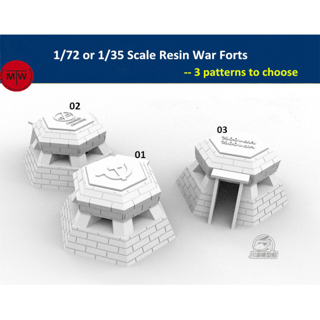 1/72 1/35 Scale Resin War Forts Model Tank Scene DIY Kit 3 patterns to choose