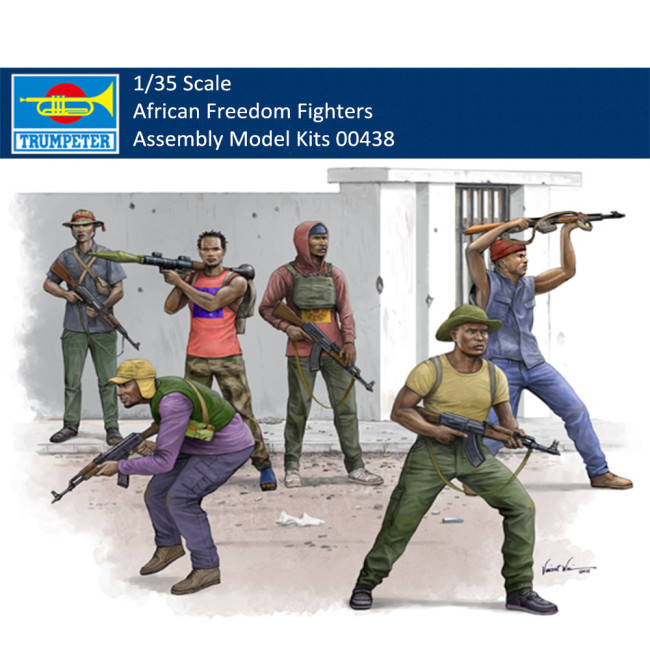 Trumpeter 00438 1/35 Scale African Freedom Fighters Military Soldiers Figures Plastic Assembly Model Kits