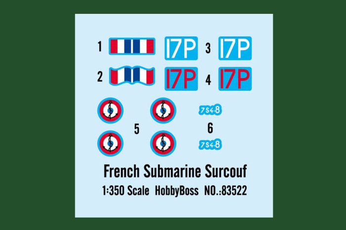 HobbyBoss 83522 1/350 Scale French Submarine Surcouf Military Battleship Assembly Model Building Kits