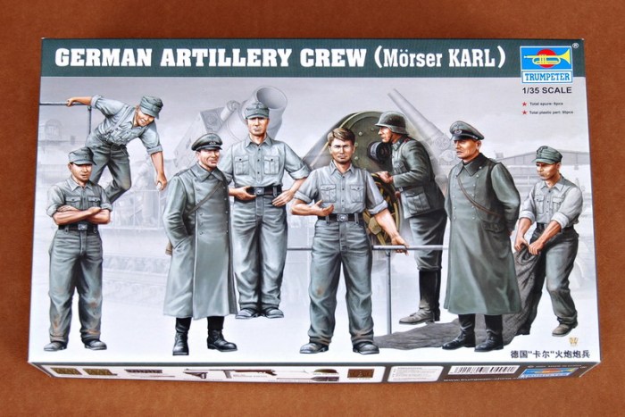 Trumpeter 00409 1/35 Scale German Karl Gun Artillery Crew Military Soldier Figures Plastic Assembly Model Kits
