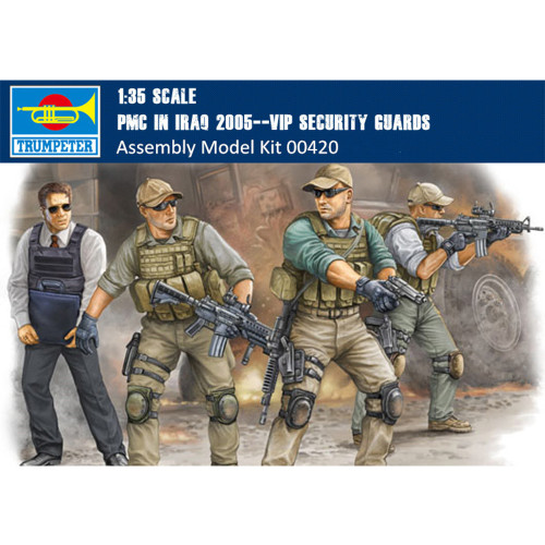 Trumpeter 00420 1/35 Scale PMC in Iraq 2005--VIP Security Guards Military Soldiers Figures Plastic Assembly Model Kits