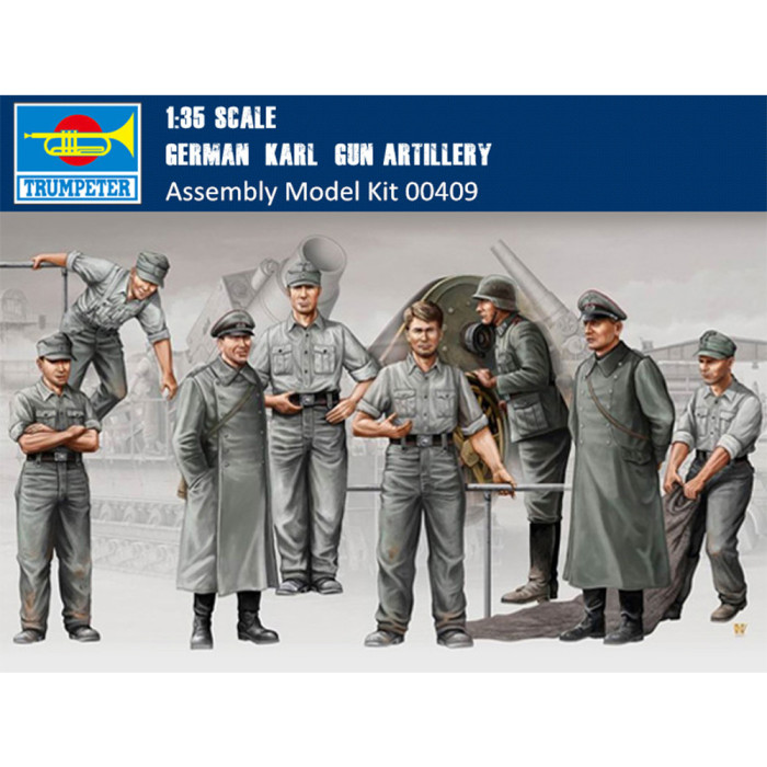 Trumpeter 00409 1/35 Scale German Karl Gun Artillery Crew Military Soldier Figures Plastic Assembly Model Kits