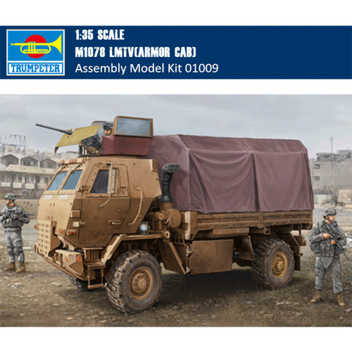 Trumpeter 01009 1/35 Scale M1078 LMTV(ARMOR CAB) Military Plastic Assembly Model Building Kits