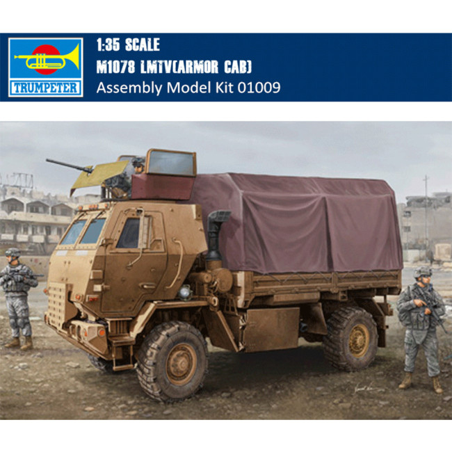 Trumpeter 01009 1/35 Scale M1078 LMTV(ARMOR CAB) Military Plastic Assembly Model Building Kits