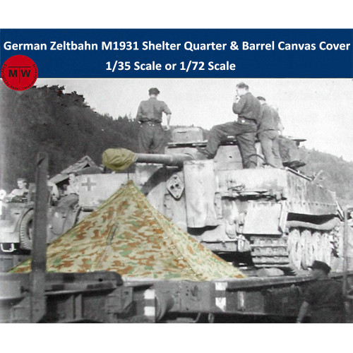 T-Model 1/35 1/72 Scale WWII German Zeltbahn M1931 Shelter Quarter & Barrel Canvas Cover Resin Model Kits