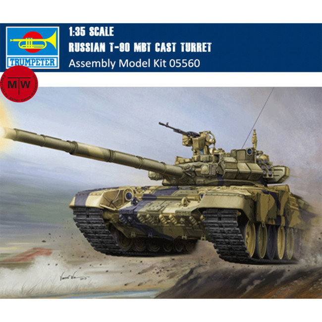 Trumpeter 05560 1/35 Scale Russian T-90 MBT Cast Turret Military Plastic Tank Assembly Model Kits