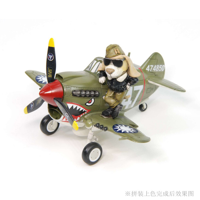 Tiger Model TT002 WWII Curtiss P-40 Warhawk Fighter w/Resin Pilot Q Edition Plastic Assembly Model Kits