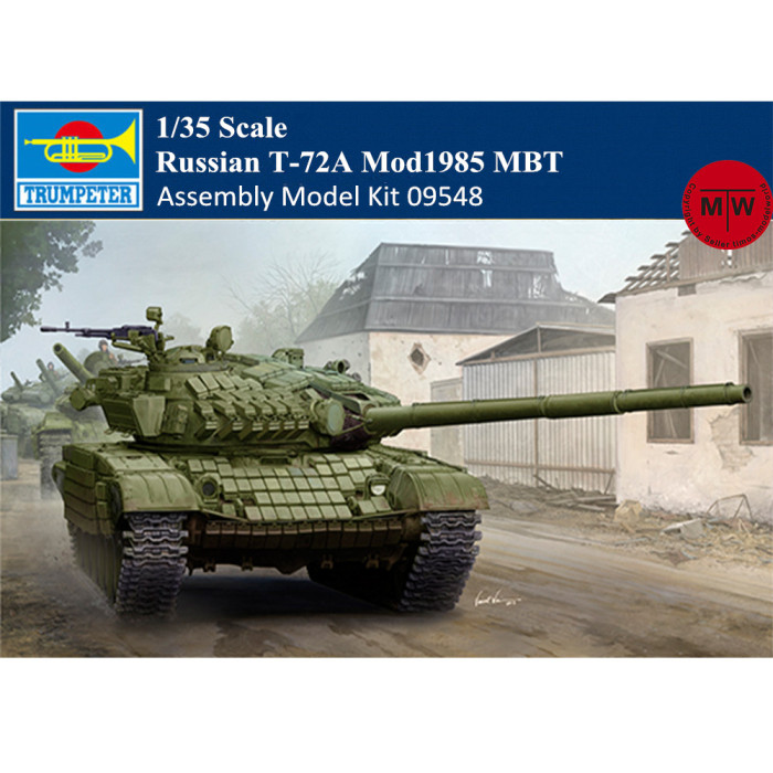 Trumpeter 09548 1/35 Scale Russian T-72A Mod1985 MBT Military Plastic Tank Assembly Model Kits