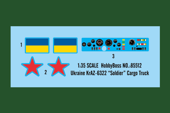 HobbyBoss 85512 1/35 Scale Ukraine KrAZ-6322 Soldier Cargo Truck Military Plastic Assembly Model Kits