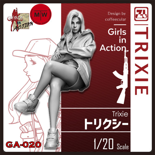 ZLPLA Genuine 1/20 Scale Resin Figure Trixie Girls in Action Assembly Model Unpainted Kits GA-020