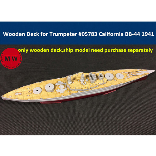 1/700 Scale Wooden Deck for Trumpeter 05783 USS California BB-44 1941 Ship Model Kit CY700013