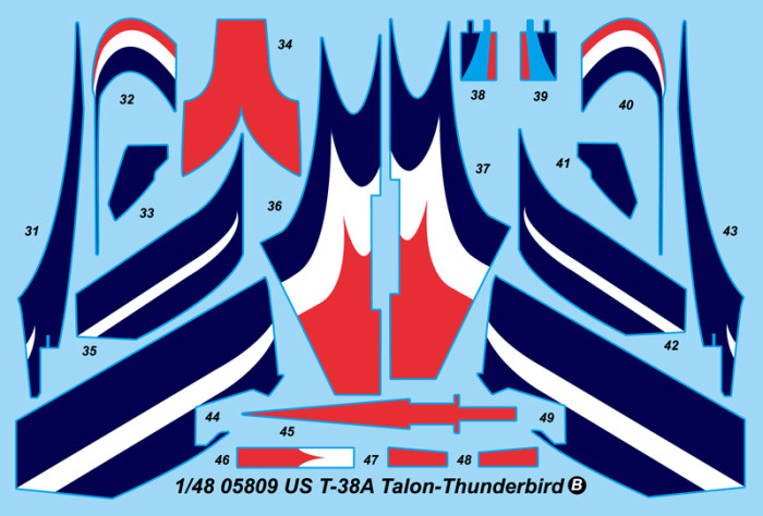 Trumpeter 05809 1/48 Scale US T-38A Talon Thunderbird Plastic Aircraft Assembly Model Kits