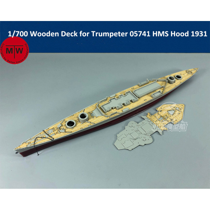 1/700 Scale Wooden Deck for Trumpeter 05741 HMS Battle Cruiser Hood 1931 Model Kit CY700051