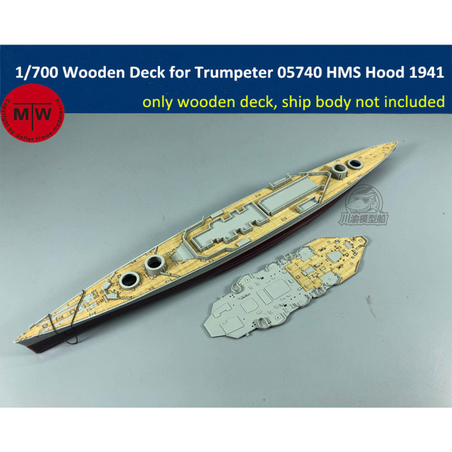 1/700 Scale Wooden Deck for Trumpeter 05740 HMS Battle Cruiser Hood 1941 Model CY700052