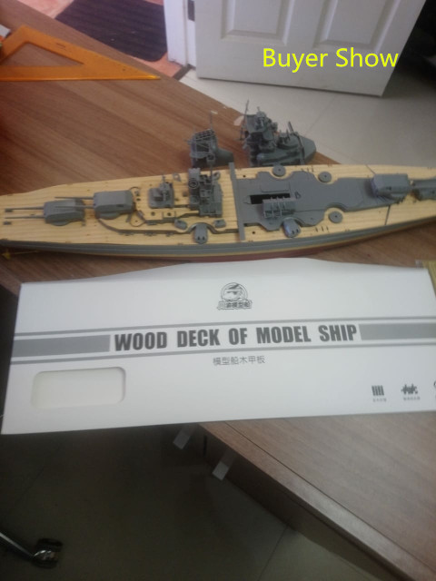 Super Upgrade Set for 1/350 Scale Bismarck Tamiya 78013 Revell 05040 Mini Hobby 80601 Ship Model CYE013 (Wooden Deck Brass Barrel PE Chain)
