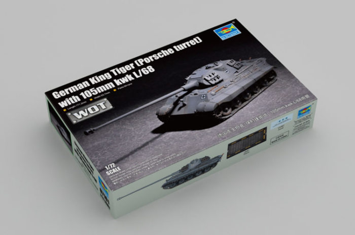 Trumpeter 07161 1/72 Scale German King Tiger (Porsche turret) with 105mm kwk L/68 Plastic Assembly Tank Model Kit