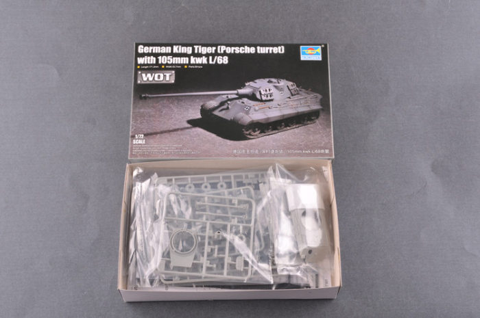 Trumpeter 07161 1/72 Scale German King Tiger (Porsche turret) with 105mm kwk L/68 Plastic Assembly Tank Model Kit