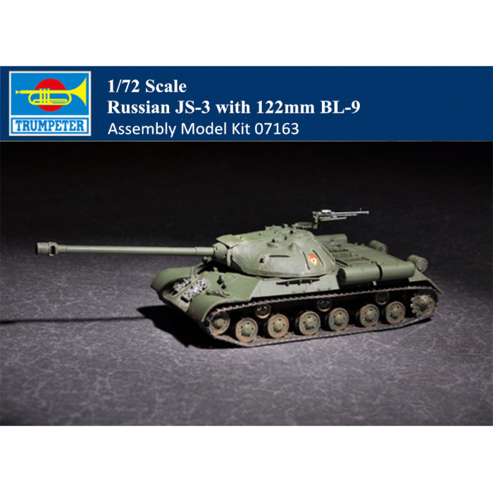 Trumpeter 07163 1/72 Scale Russian JS-3 with 122mm BL-9 Plastic Tank Assembly Model Kits