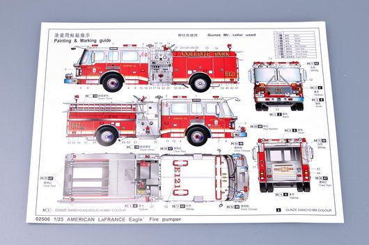 Trumpeter 02506 1/25 Scale American Lafrance Eagle Fire Pumper 2002 Plastic Assembly Model Kits