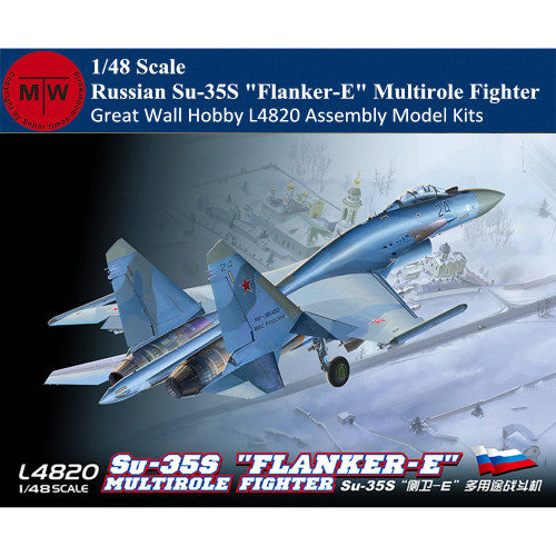 Great Wall Hobby L4820 1/48 Scale Russian Su-35S  Flanker-E  Multirole Fighter Military Plastic Assembly Model Kits