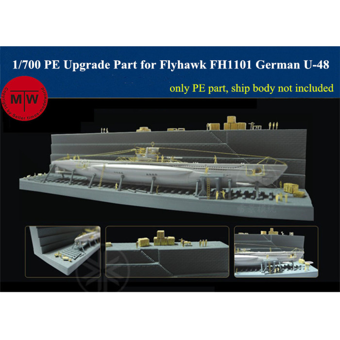 Flyhawk FH710010 1/700 Scale Photo-Etching Upgrade Part for FH1101 German Submarine U-48 Model