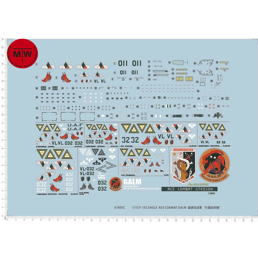 1/35 Scale WWII German Tank Model Number Decals 63365 