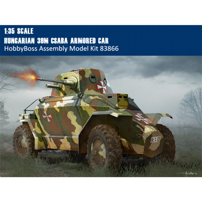 HobbyBoss 83866 1/35 Scale Hungarian 39M CSABA Armored Car Military Assembly Model Building Kits