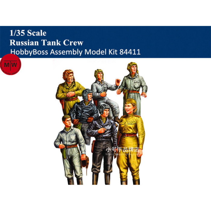 HobbyBoss 84411 1/35 Scale Russian Tank Crew Soldiers Figures Military Plastic Assembly Model Kits