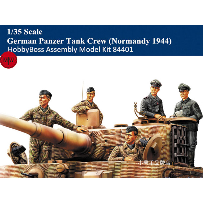 HobbyBoss 84401 1/35 Scale German Panzer Tank Crew Normandy 1944 Soldier Figures Military Plastic Assembly Model Kits