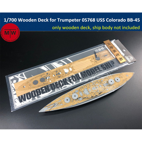 1/700 Scale Wooden Deck for Trumpeter 05768 USS Colorado BB-45 1944 Battleship Model Kit CY700056