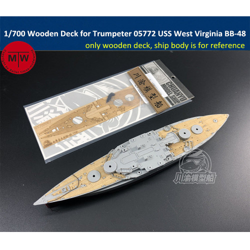 1/700 Scale Wooden Deck for Trumpeter 05772 USS West Virginia BB-48 1945 Battleship Model Kit CY700057