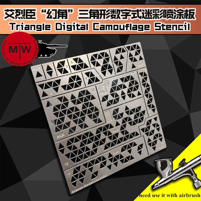 AJ0035 Digital Triangle Camouflage Stencil – Scale Models HQ